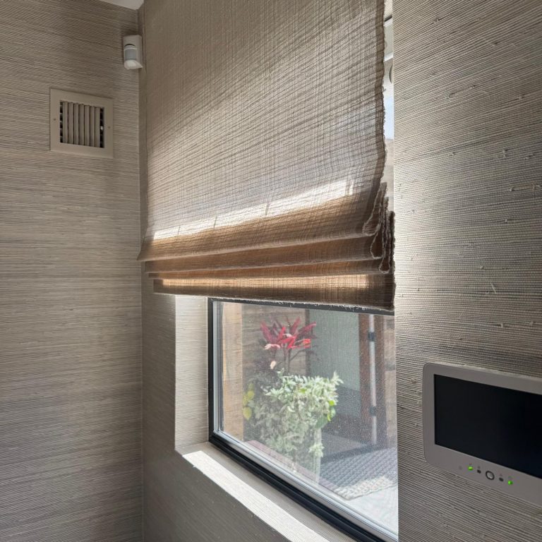 Outside mount natural woven shade